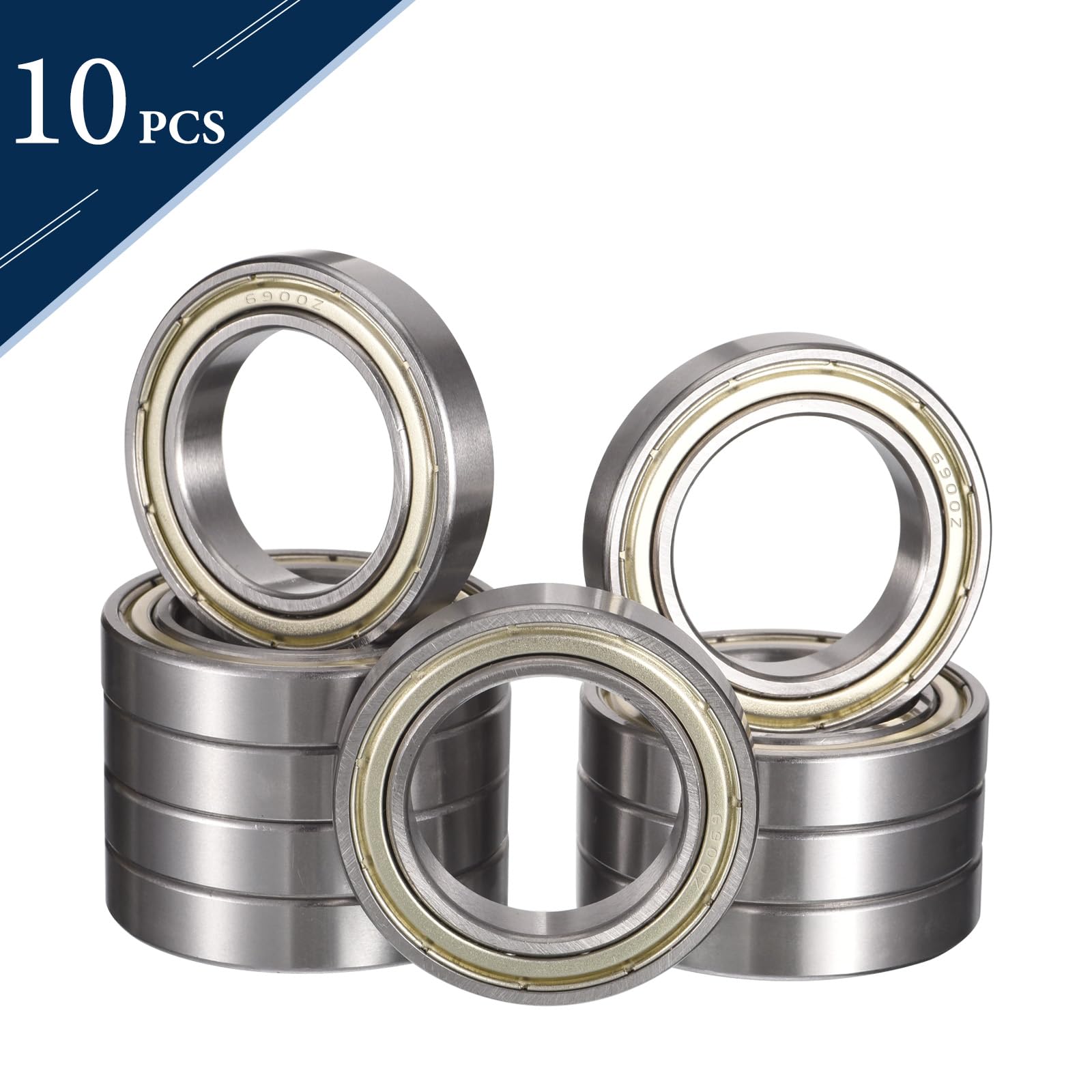 HiPicco 6900ZZ Deep Groove Bearings, ID 10mm x OD 22mm x Width 6mm
